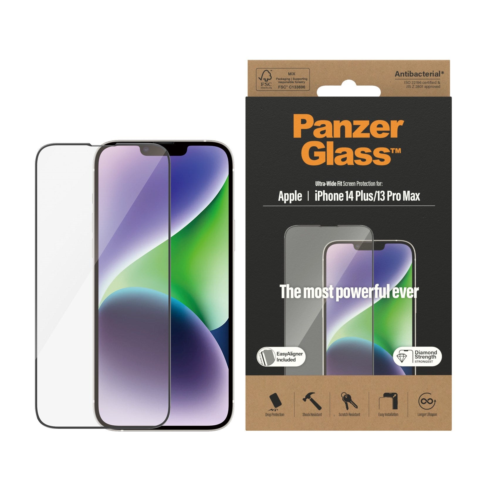 PanzerGlass® Screen Protector iPhone 14 Plus | 13 Pro Max | Ultra-Wide Fit w. EasyAligner